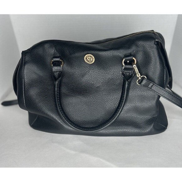 Anne Klein Faux Leather Handbag With Adjustable Removable Strap Black - Picture 1 of 8